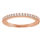 14K Gold Round Natural Diamond Milestone Anniversary Band – 1/6–5/8 CTW - Rose Gold - view 3
