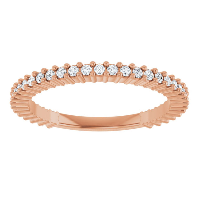 14K Gold Round Natural Diamond Milestone Anniversary Band – 1/6–5/8 CTW - Rose Gold - view 3