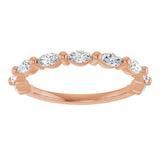14K Gold Marquise Lab-Grown Diamond Shared-Prong Anniversary Band – 1/4–1/2 CTW - Rose Gold - view 3