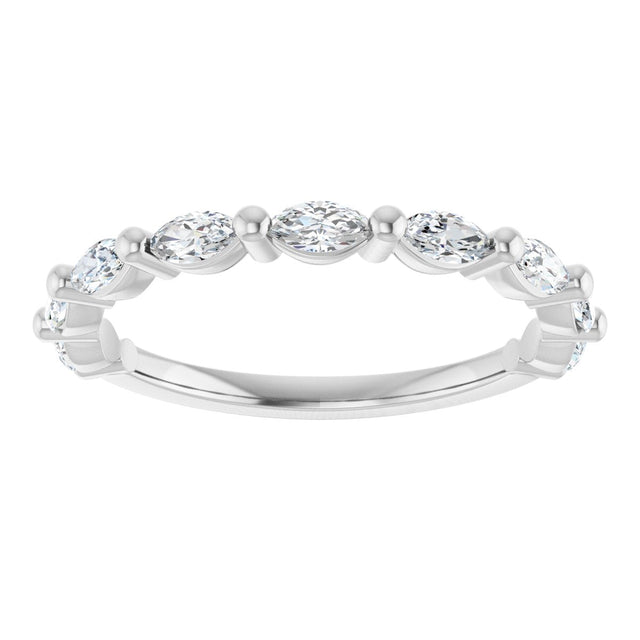 Platinum Marquise Lab-Grown Diamond Shared-Prong Anniversary Band – 1/4–1/2 CTW - view 3