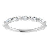14K Gold Marquise Lab-Grown Diamond Shared-Prong Anniversary Band – 1/4–1/2 CTW - White Gold - view 3
