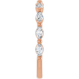 14K Gold Marquise Lab-Grown Diamond Shared-Prong Anniversary Band – 1/4–1/2 CTW - Rose Gold - view 4
