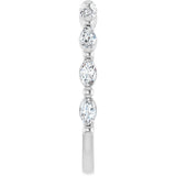 Platinum Marquise Natural Diamond Shared-Prong Anniversary Band – 1/5–1/2 CTW - view 4