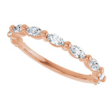 14K Gold Marquise Lab-Grown Diamond Shared-Prong Anniversary Band – 1/4–1/2 CTW - Rose Gold - view 5