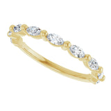 14K Gold Marquise Lab-Grown Diamond Shared-Prong Anniversary Band – 1/4–1/2 CTW - Yellow Gold - view 5
