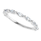 Platinum Marquise Natural Diamond Shared-Prong Anniversary Band – 1/5–1/2 CTW - view 5