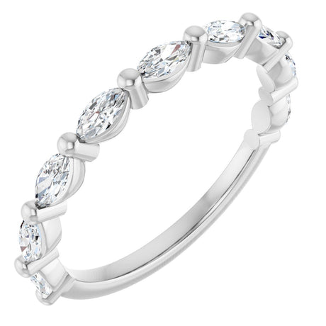 Platinum Marquise Lab-Grown Diamond Shared-Prong Anniversary Band – 1/4–1/2 CTW