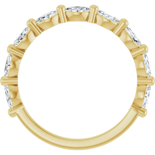 14K Gold Marquise Lab-Grown Diamond Shared-Prong Anniversary Band – 1/4–1/2 CTW - Yellow Gold - view 2