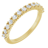 14K Gold Round Natural Diamond Anniversary Band – 1/3–5/8 CTW - Yellow Gold