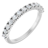 14K Gold Round Natural Diamond Anniversary Band – 1/3–5/8 CTW - White Gold