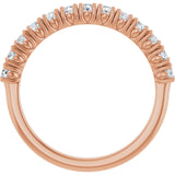 14K Gold Round Natural Diamond Anniversary Band – 1/3–5/8 CTW - Rose Gold - view 2