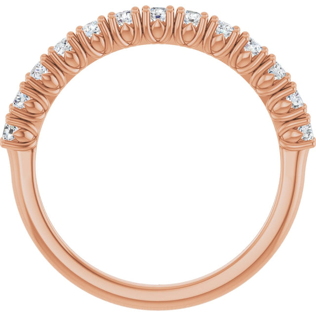 14K Gold Round Lab-Grown Diamond Anniversary Band – 3/8–5/8 CTW - Rose Gold - view 2