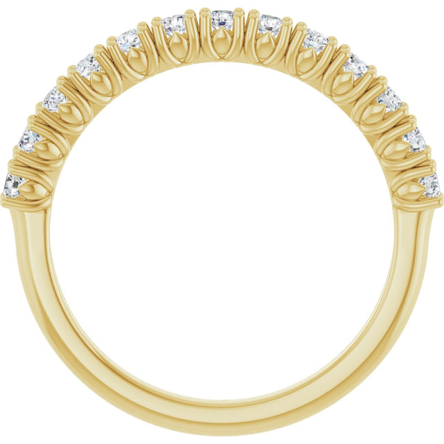 14K Gold Round Lab-Grown Diamond Anniversary Band – 3/8–5/8 CTW - Yellow Gold - view 2