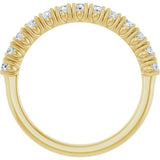 14K Gold Round Natural Diamond Anniversary Band – 1/3–5/8 CTW - Yellow Gold - view 2