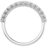 14K Gold Round Lab-Grown Diamond Anniversary Band – 3/8–5/8 CTW - White Gold - view 2