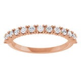 14K Gold Round Lab-Grown Diamond Anniversary Band – 3/8–5/8 CTW - Rose Gold - view 3