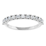 14K Gold Round Natural Diamond Anniversary Band – 1/3–5/8 CTW - White Gold - view 3