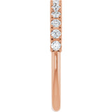 14K Gold Round Natural Diamond Anniversary Band – 1/3–5/8 CTW - Rose Gold - view 4