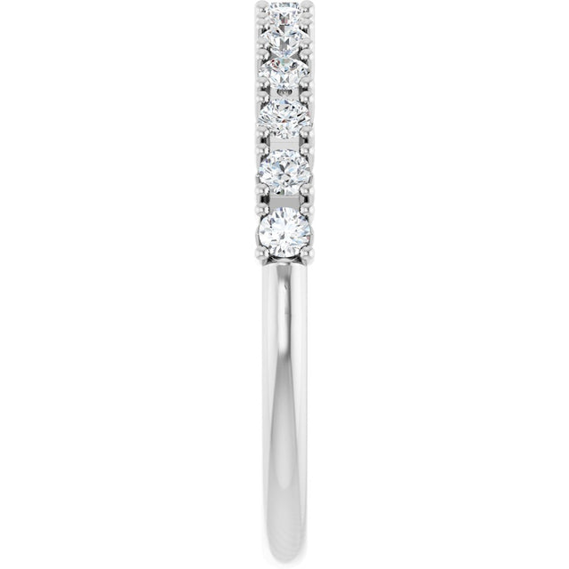 Platinum Round Natural Diamond Anniversary Band – 1/3–5/8 CTW - view 4