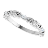 Platinum Marquise Natural Diamond Three-Stone Sculptural Anniversary Band – 1/6 CTW - view 5