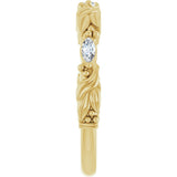 14K Gold Marquise Natural Diamond Three-Stone Sculptural Anniversary Band – 1/6 CTW - Yellow Gold - view 4