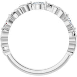 Platinum Marquise Lab-Grown Diamond Three-Stone Sculptural Anniversary Band – 3.75x1.75 mm Stones - view 2