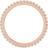 14K Gold Round Natural Diamond Shared-Prong Eternity Band – 1.3 mm Stones (1/3–3/8 CTW) - Rose Gold - view 2