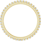 14K Gold Round Natural Diamond Shared-Prong Eternity Band – 1.3 mm Stones (1/3–3/8 CTW) - Yellow Gold - view 2
