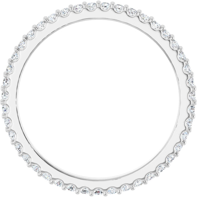 Platinum Round Lab-Grown Diamond Shared-Prong Eternity Band – 1.3 mm Stones (1/3–3/8 CTW) - view 2