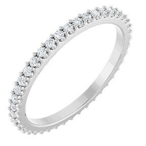 Platinum Round Lab-Grown Diamond Shared-Prong Eternity Band – 1.3 mm Stones (1/3–3/8 CTW)