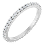 14K Gold Round Lab-Grown Diamond Shared-Prong Eternity Band – 1.3 mm Stones (1/3–3/8 CTW) - White Gold