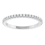 Platinum Round Natural Diamond Shared-Prong Eternity Band – 1.3 mm Stones (1/3–3/8 CTW) - view 3