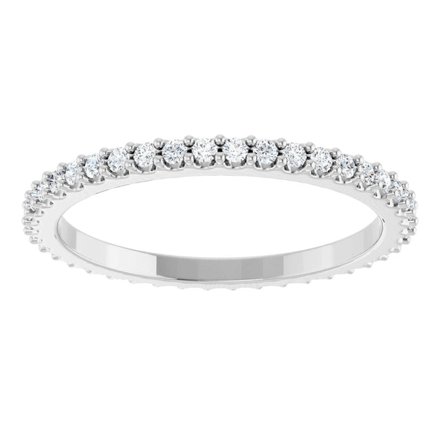 Platinum Round Natural Diamond Shared-Prong Eternity Band – 1.3 mm Stones (1/3–3/8 CTW) - view 3
