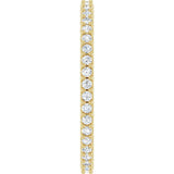 14K Gold Round Natural Diamond Shared-Prong Eternity Band – 1.3 mm Stones (1/3–3/8 CTW) - Yellow Gold - view 4
