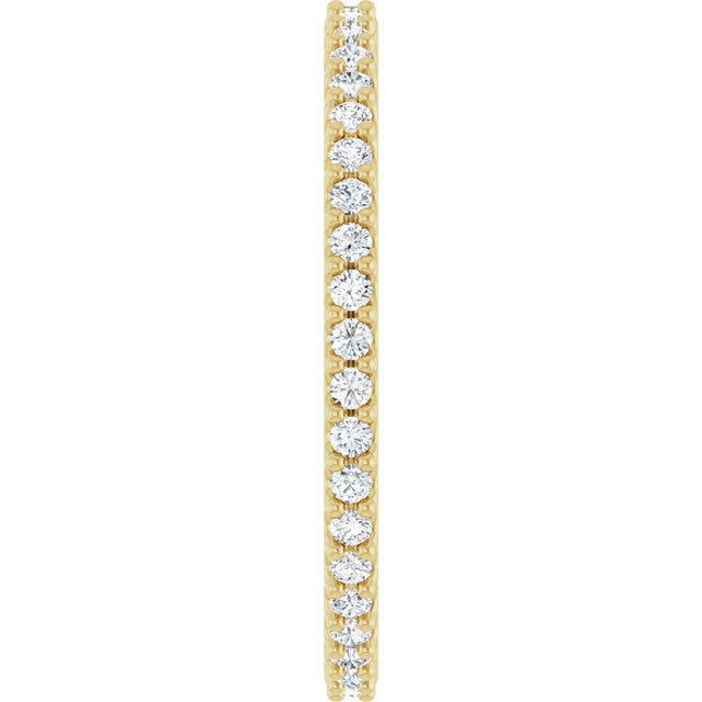 14K Gold Round Natural Diamond Shared-Prong Eternity Band – 1.3 mm Stones (1/3–3/8 CTW) - Yellow Gold - view 4