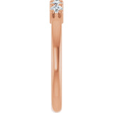 10K Gold Round Lab-Grown Diamond Five-Stone Anniversary Band – 1/4–5/8 CTW - Rose Gold - view 4