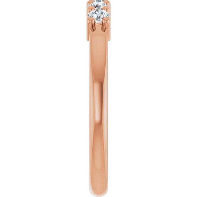 10K Gold Round Lab-Grown Diamond Five-Stone Anniversary Band – 1/4–5/8 CTW - Rose Gold - view 4