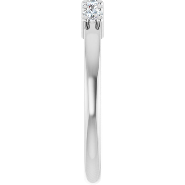 10K Gold Round Natural Diamond Five-Stone Anniversary Band – 1/5–5/8 CTW - White Gold - view 4