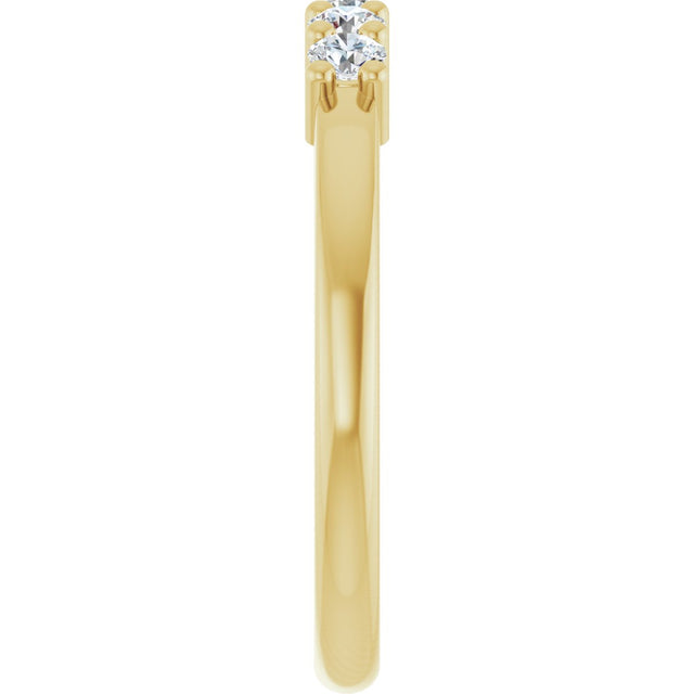 10K Gold Round Lab-Grown Diamond Five-Stone Anniversary Band – 1/4–5/8 CTW - Yellow Gold - view 4