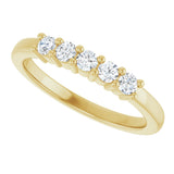 10K Gold Round Lab-Grown Diamond Five-Stone Anniversary Band – 1/4–5/8 CTW - Yellow Gold - view 5