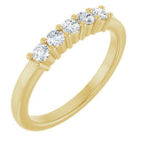 14K Gold Round Lab-Grown Diamond Five-Stone Anniversary Band – 1/5–5/8 CTW - Yellow Gold