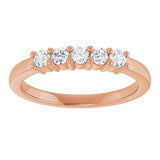 10K Gold Round Lab-Grown Diamond Five-Stone Anniversary Band – 1/4–5/8 CTW - Rose Gold - view 3