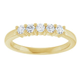 10K Gold Round Natural Diamond Five-Stone Anniversary Band – 1/5–5/8 CTW - Yellow Gold - view 3