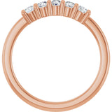 10K Gold Round Lab-Grown Diamond Five-Stone Anniversary Band – 1/4–5/8 CTW - Rose Gold - view 2