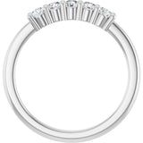 10K Gold Round Natural Diamond Five-Stone Anniversary Band – 1/5–5/8 CTW - White Gold - view 2