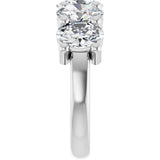 10K Gold Oval Lab-Grown Diamond Five-Stone Anniversary Band – 9/10–5 CTW - White Gold - view 4