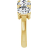 10K Gold Oval Natural Diamond Five-Stone Anniversary Band – 1 1/3–5 CTW - Yellow Gold - view 4