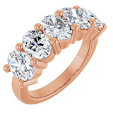 14K Gold Oval Lab-Grown Diamond Five-Stone Anniversary Band – 9/10–5 CTW - Rose Gold