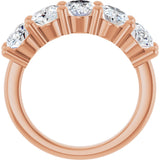 10K Gold Oval Lab-Grown Diamond Five-Stone Anniversary Band – 9/10–5 CTW - Rose Gold - view 2