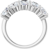 10K Gold Oval Lab-Grown Diamond Five-Stone Anniversary Band – 9/10–5 CTW - White Gold - view 2